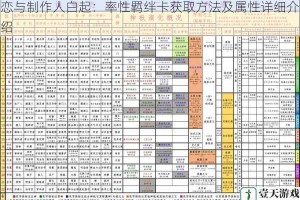 恋与制作人白起：率性羁绊卡获取方法及属性详细介绍