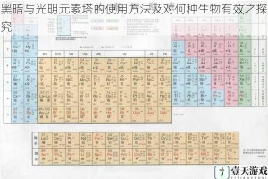 黑暗与光明元素塔的使用方法及对何种生物有效之探究