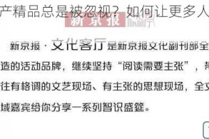 为什么国产精品总是被忽视？如何让更多人了解并喜爱它们？