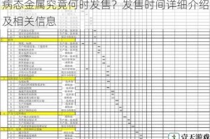 病态金属究竟何时发售？发售时间详细介绍及相关信息