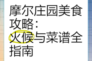 摩尔庄园手游菜谱制作中火候选择的全面指南及详细解读