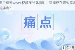 用户搜索www 视频在线观看时，可能存在哪些需求或痛点？