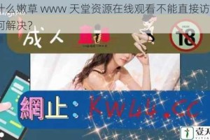 为什么嫩草 www 天堂资源在线观看不能直接访问？如何解决？