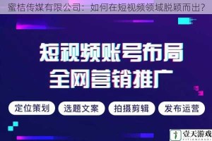 蜜桔传媒有限公司：如何在短视频领域脱颖而出？