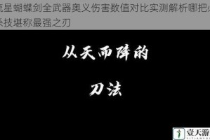 流星蝴蝶剑全武器奥义伤害数值对比实测解析哪把必杀技堪称最强之刃