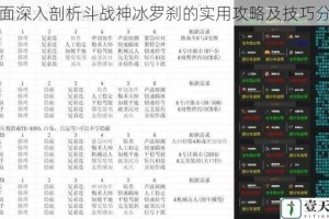 全面深入剖析斗战神冰罗刹的实用攻略及技巧分享