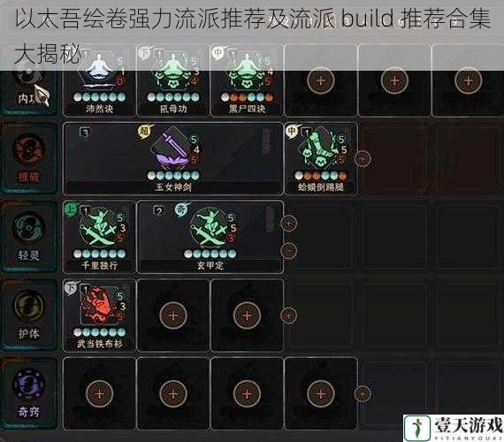 以太吾绘卷强力流派推荐及流派 build 推荐合集大揭秘