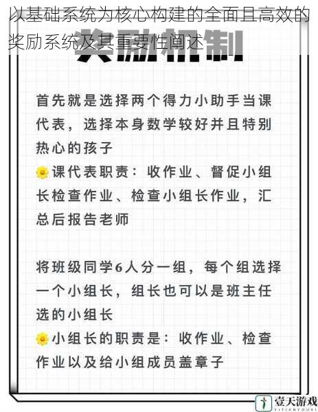 以基础系统为核心构建的全面且高效的奖励系统及其重要性阐述