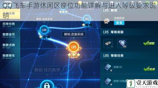QQ飞车手游休闲区座位功能详解与进入等级要求说明