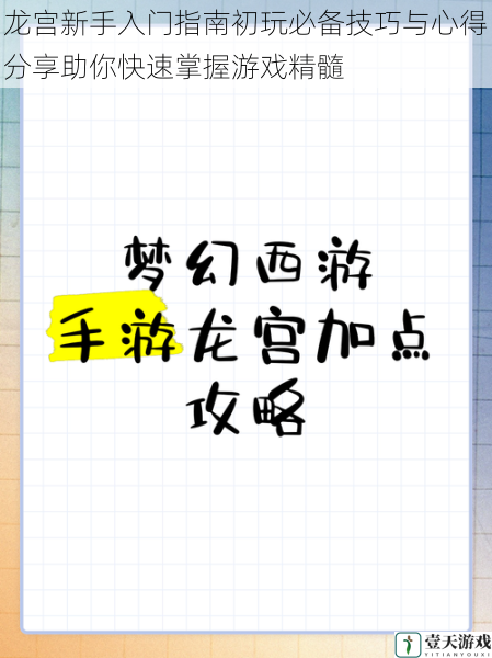 龙宫新手入门指南初玩必备技巧与心得分享助你快速掌握游戏精髓