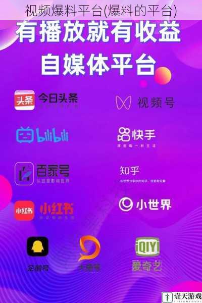视频爆料平台(爆料的平台)