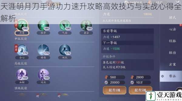 天涯明月刀手游功力速升攻略高效技巧与实战心得全解析