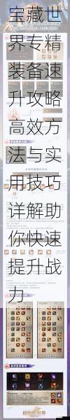 宝藏世界专精装备速升攻略高效方法与实用技巧详解助你快速提升战力