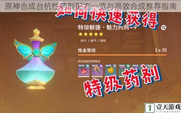 原神合成台抗性药剂配方一览与高效合成推荐指南