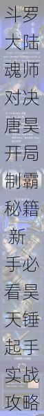斗罗大陆魂师对决唐昊开局制霸秘籍 新手必看昊天锤起手实战攻略指南