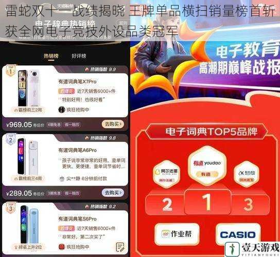 雷蛇双十一战绩揭晓 王牌单品横扫销量榜首斩获全网电子竞技外设品类冠军
