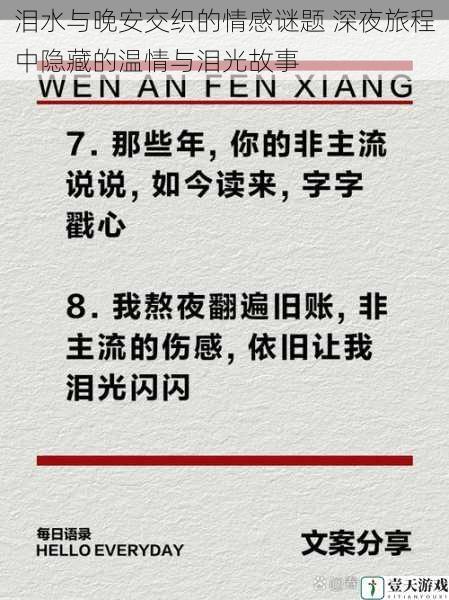 泪水与晚安交织的情感谜题 深夜旅程中隐藏的温情与泪光故事