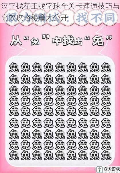 汉字找茬王找字球全关卡速通技巧与高效攻略秘籍大公开