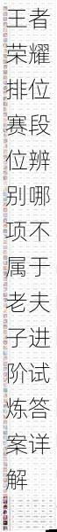 王者荣耀排位赛段位辨别哪项不属于老夫子进阶试炼答案详解